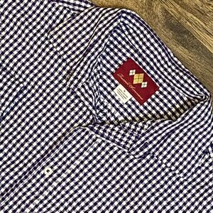 Argyle Culture Russell Simmons Seersucker Shirt XL Purple Prep Core Long Sleeves